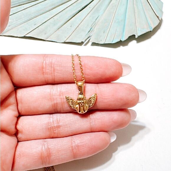 Gold angle necklace M373 - Picture 4 of 4
